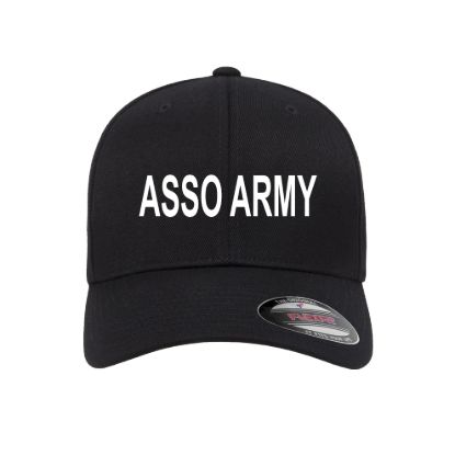 Asso army embroidered flexfit fitted ball cap