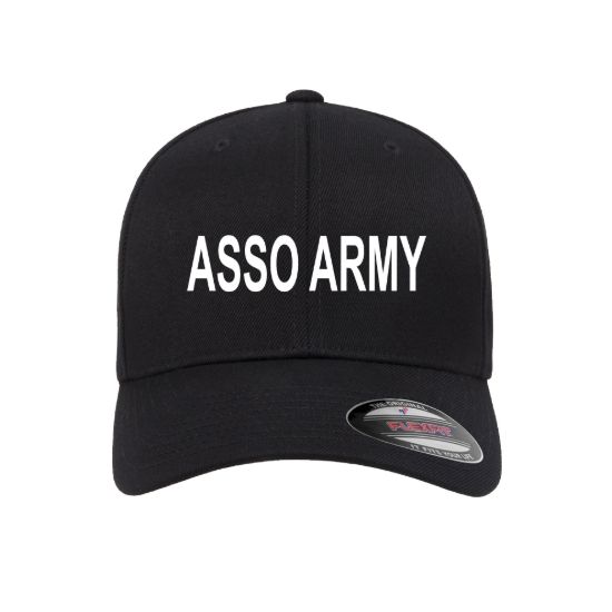 Asso army embroidered flexfit fitted ball cap