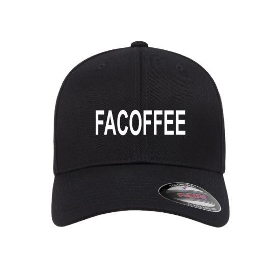 Facoffee embroidered flexfit fitted ball cap