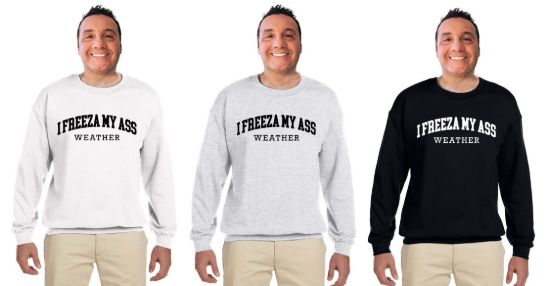 I freeza my ass weather crewneck sweatshirt