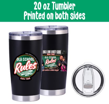 2024 tour old school rules black stainless steel tumbler