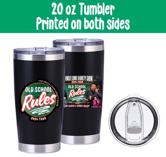 2024 tour old school rules black stainless steel tumbler